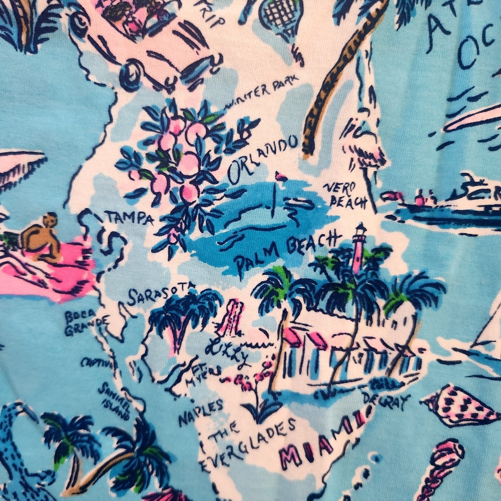 NWT Lilly Pulitzer Newberri Tank Dress Amalfi Blue Lilly’s Road Trip Resort XL - Picture 6 of 10